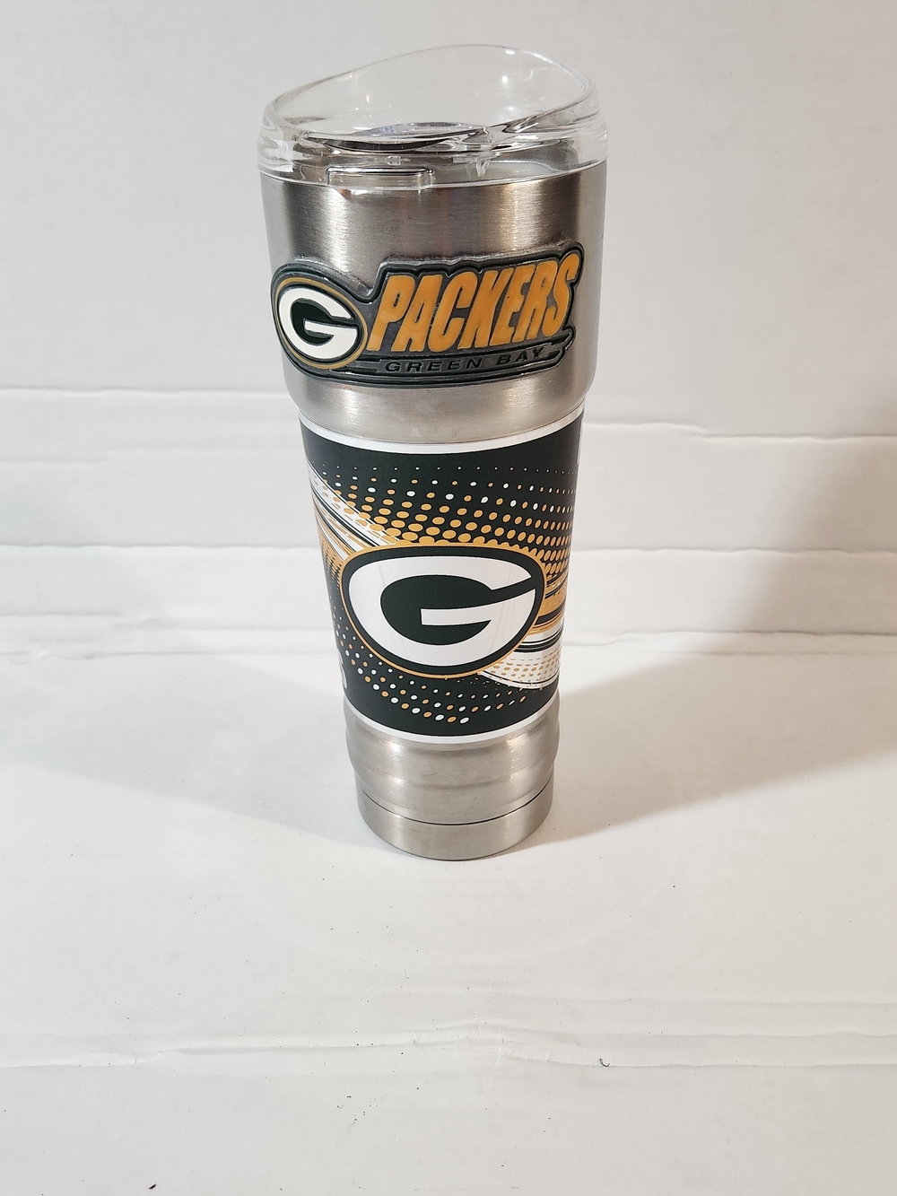 Green Bay Packers Stainless Steel Travel Tumbler - Black & Gold